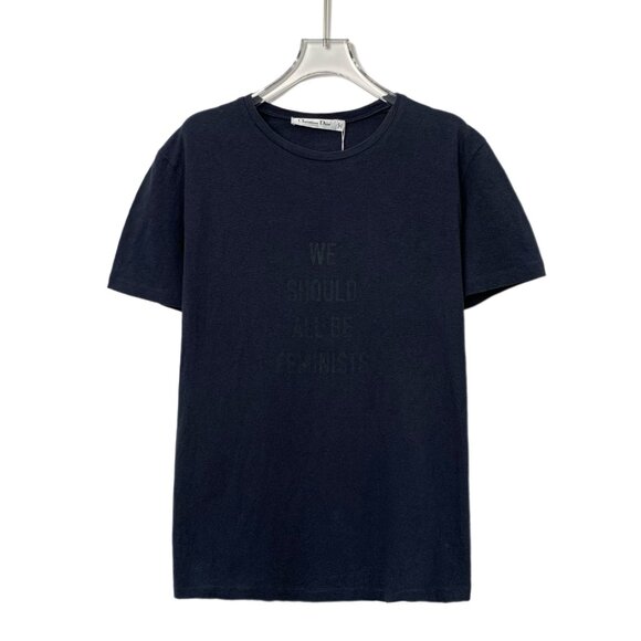 Christian Dior Navy Blue Cotton Crewneck T-Shirt